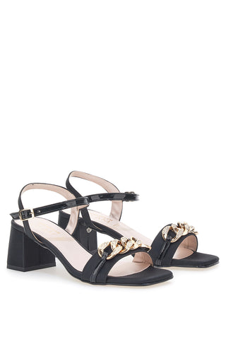 Sandali s peto Pittarello Glam 3412 Črni Saten