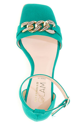 Sandali z visoko peto Pittarello Glam 3436 Verde Acqua