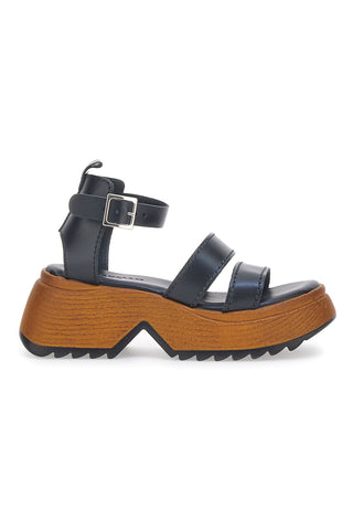 Sandali Platform Pittarello 5574 Črni Prava usnja