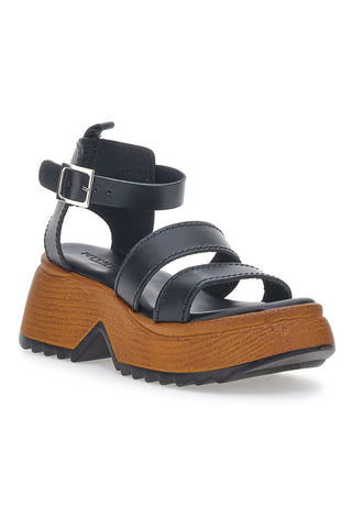 Sandali Platform Pittarello 5574 Črni Prava usnja