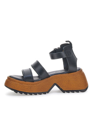 Sandali Platform Pittarello 5574 Črni Prava usnja