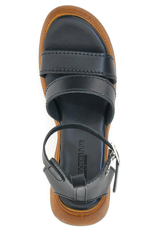Sandali Platform Pittarello 5574 Črni Prava usnja