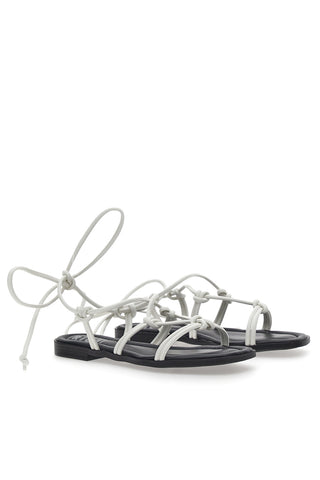 Sandali s čipkami Prima Riga 308100 White