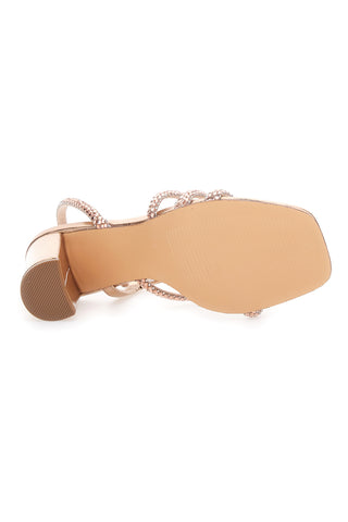 Sandali Oro Rosa s trakom in bleščečimi detajli The First 255