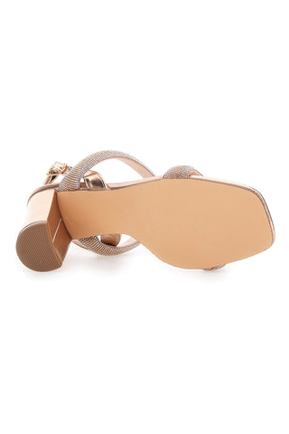 Sandali Oro Rosa con Tacco The First 256