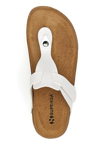 Bele natikače z medprstnimi sandali za ženske Superga  31370