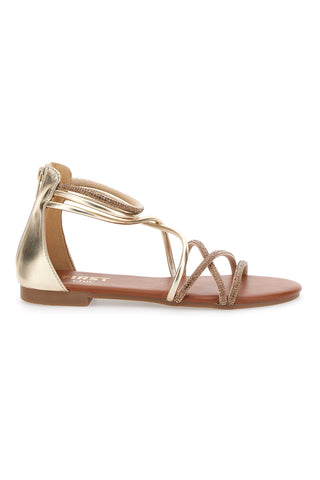 Nizke zlate sandale THE FIRST CHIC 5432