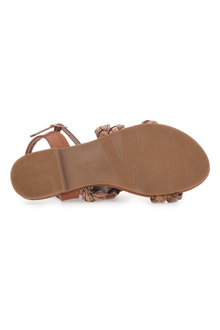 Sandali Cognac con Trecce The First Chic 003