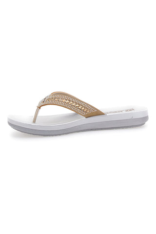 Papudlji Infradito Sabbia e Bianche con Strass Inblu 01 Zo