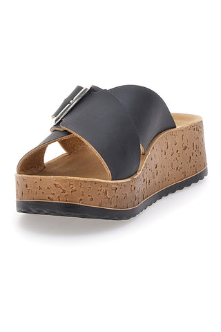 Črne natikače s platformo in sponko Inblu 39 PK