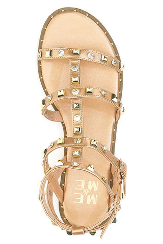 Sandali Flat Oro Rosa Con Borchie Me & Me 1537