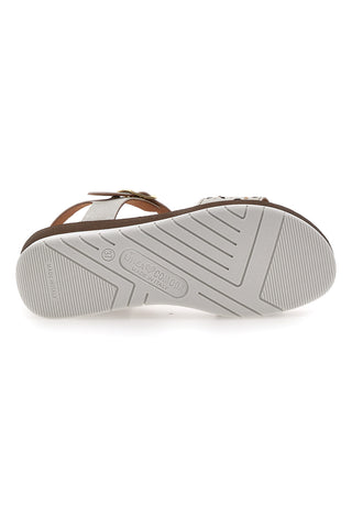 Bele sandale z biseri in platformo Linea Comoda 7194P