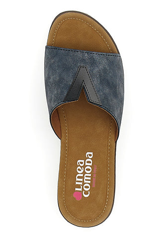 Modre natikače s platformo Linea Comoda 6526