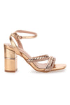Sandali Champagne z visokim petom LE HAVRE PARIS 66135