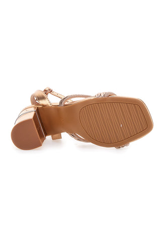 Sandali Champagne z visokim petom LE HAVRE PARIS 66135