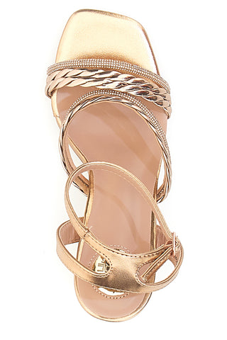 Sandali Champagne z visokim petom LE HAVRE PARIS 66135