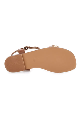 Sandali Cognac z zapletom The First 92119
