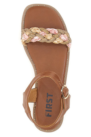 Sandali Cognac z zapletom The First 92119