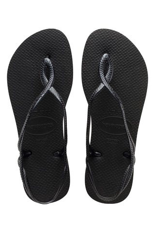 Črne japonke z gumijasto podplatom Havaianas Luna Fc