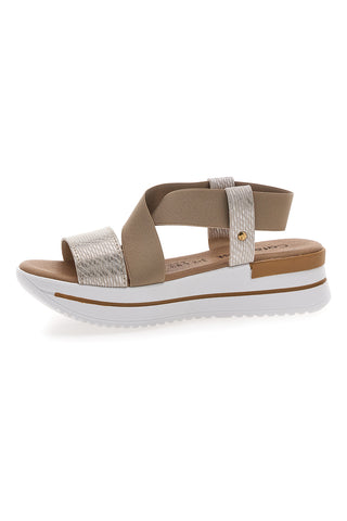Sandali Beige Con Elastici e Platform Cafe' Cost 272045