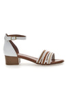 Sandali iz prave usnje, beli-rjavi Pittarello Look 243130