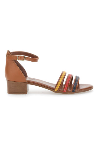 Večbarvne sandale iz prave usnje Pittarello Look 243130