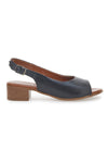 Črne sandale iz pravega usnja s 4 cm visokim petom Pittarello Look 243065