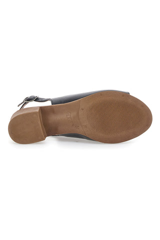 Črne sandale iz pravega usnja s 4 cm visokim petom Pittarello Look 243065