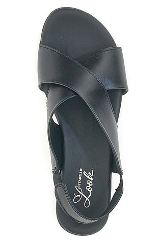 Črni sandali iz prave usnje Pittarello Look 225435