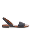 Črni usnjeni sandali Flat Pittarello Look 225140