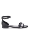 Črni sandali s srebrnimi detajli Pittarello Look 225410