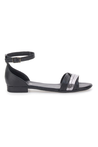 Črni sandali s srebrnimi detajli Pittarello Look 225410