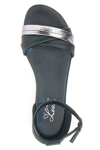 Črni sandali s srebrnimi detajli Pittarello Look 225410