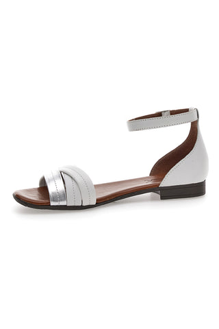 Bele sandale z usnjenim podplatom Pittarello Look 225410