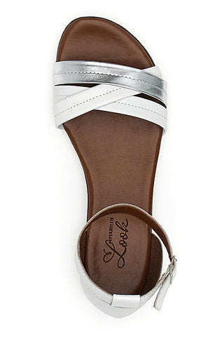 Bele sandale z usnjenim podplatom Pittarello Look 225410