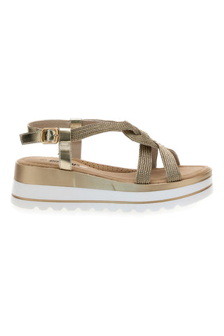 Sandali Platino s platformo 5,5 cm Energy 495