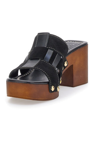 Črni cokli s peto 9 cm Pittarello Love 5387