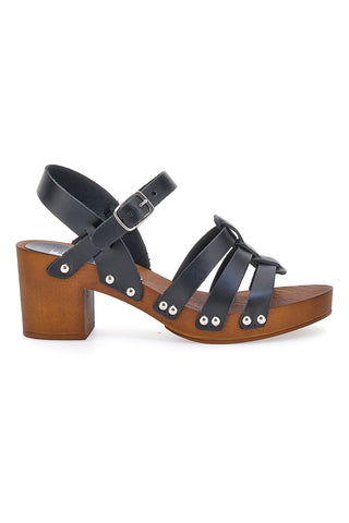Črni sandali s peto 6 cm Pittarello Love 5759