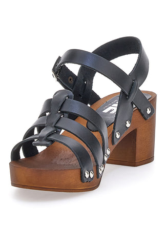 Črni sandali s peto 6 cm Pittarello Love 5759