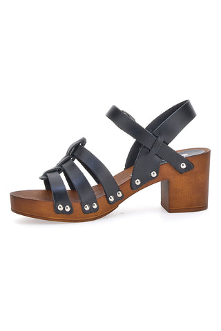 Črni sandali s peto 6 cm Pittarello Love 5759