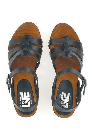 Črni sandali s peto 6 cm Pittarello Love 5759