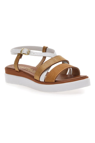 Sandali Cognac Made In Italy Mio Tempo 4827