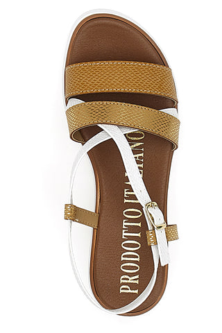 Sandali Cognac Made In Italy Mio Tempo 4827