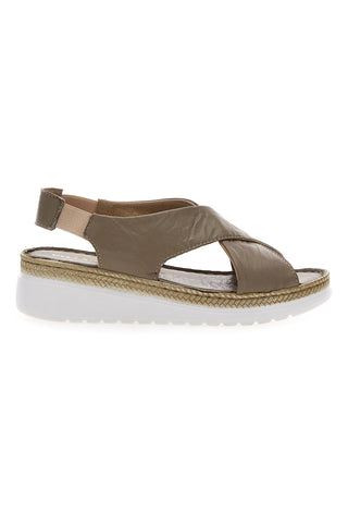 Sandali Taupe Sling-back Con Elastici Pittarello 90046