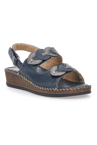 Sandali Navy Sling-back z velcro zaponko Pittarello 42063