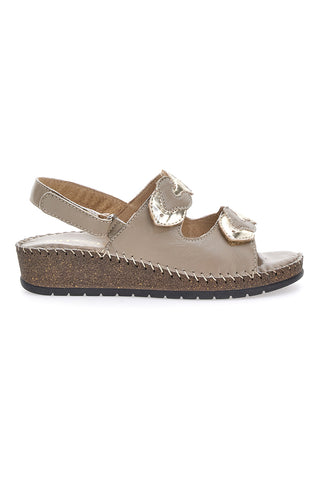 Sandali Taupe Sling-back z velcro Pittarello 42063