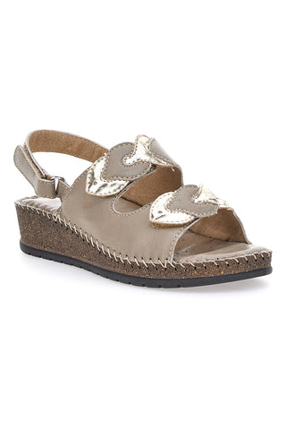 Sandali Taupe Sling-back z velcro Pittarello 42063
