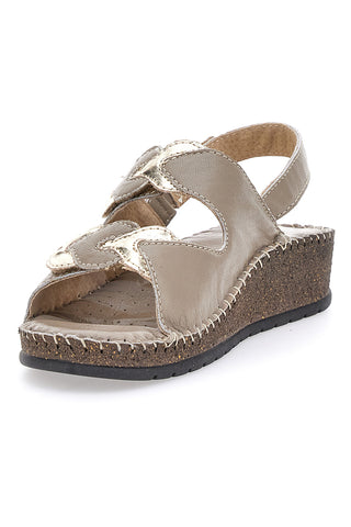 Sandali Taupe Sling-back z velcro Pittarello 42063