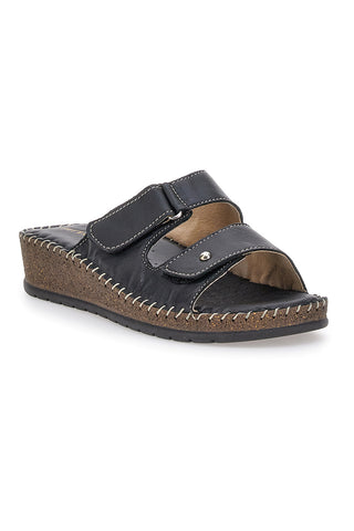 Črne copate Comfort Vera Pelle Pittarello 42062