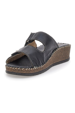 Črne copate Comfort Vera Pelle Pittarello 42062